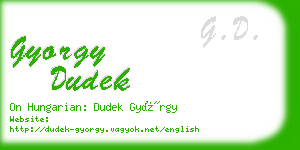 gyorgy dudek business card